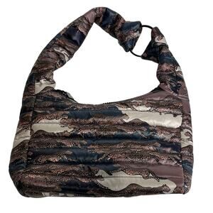 Think Royln Amsterdam Cheetah Knot Shoulder Bag Zipper Pockets Quilted